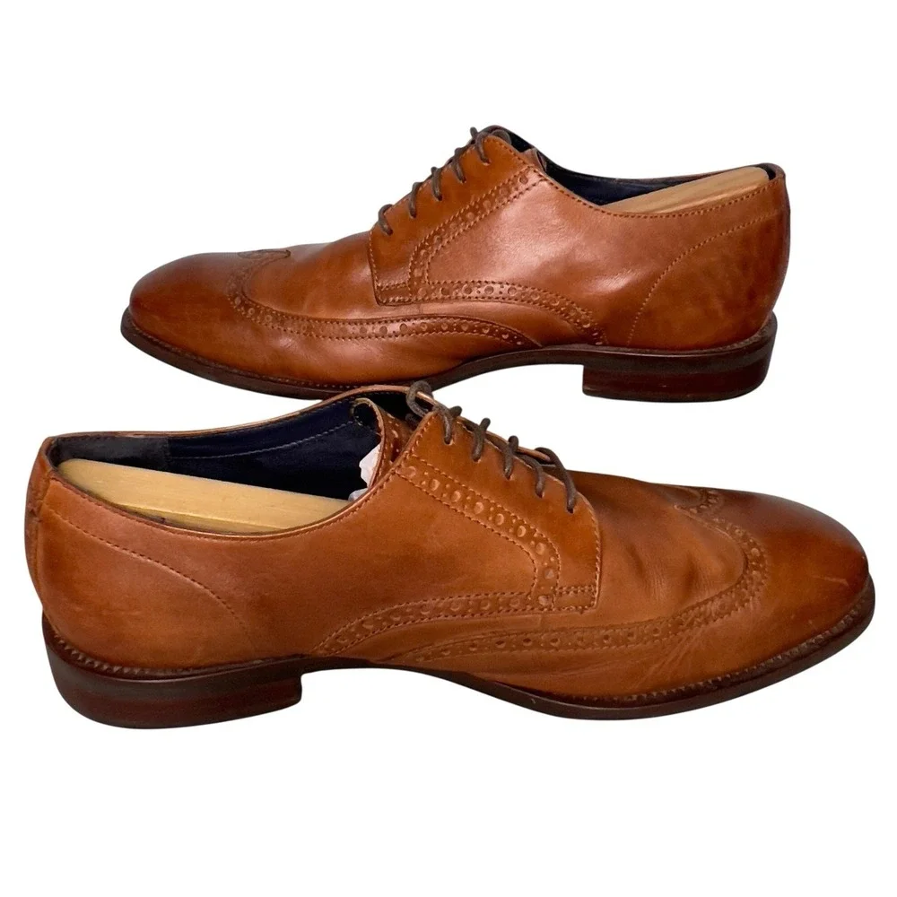 Cole Haan Wingtip Oxfords Mens 12 M Brown Watson Brogue C25458‎ Leather Shoes
